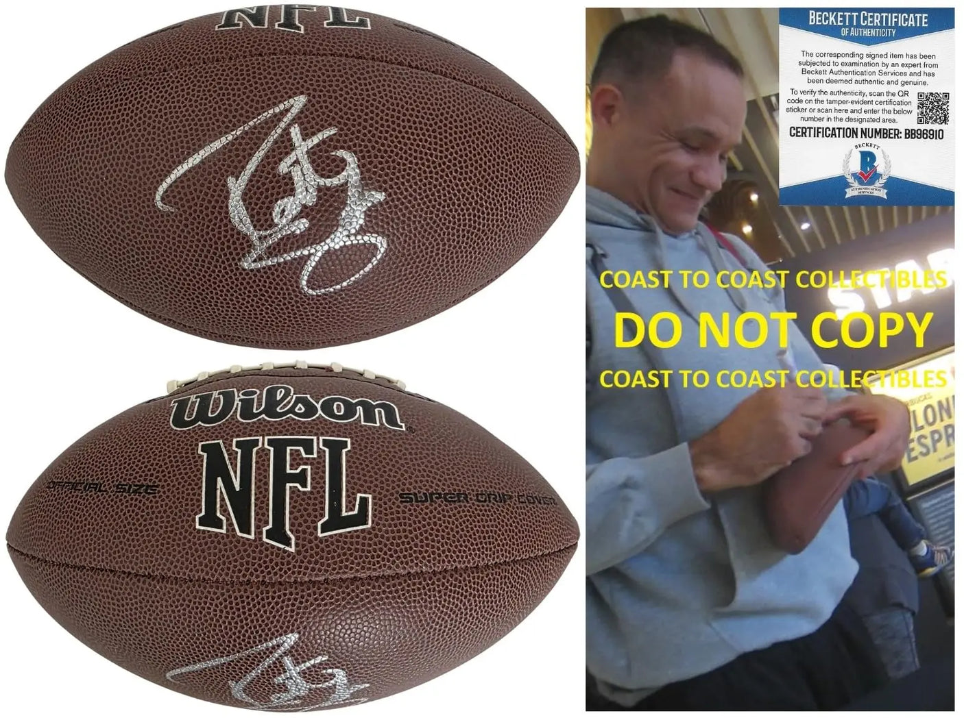 Robert Smith Signed Football Proof Beckett COA Autographed Minnesota Vikings Ohio State