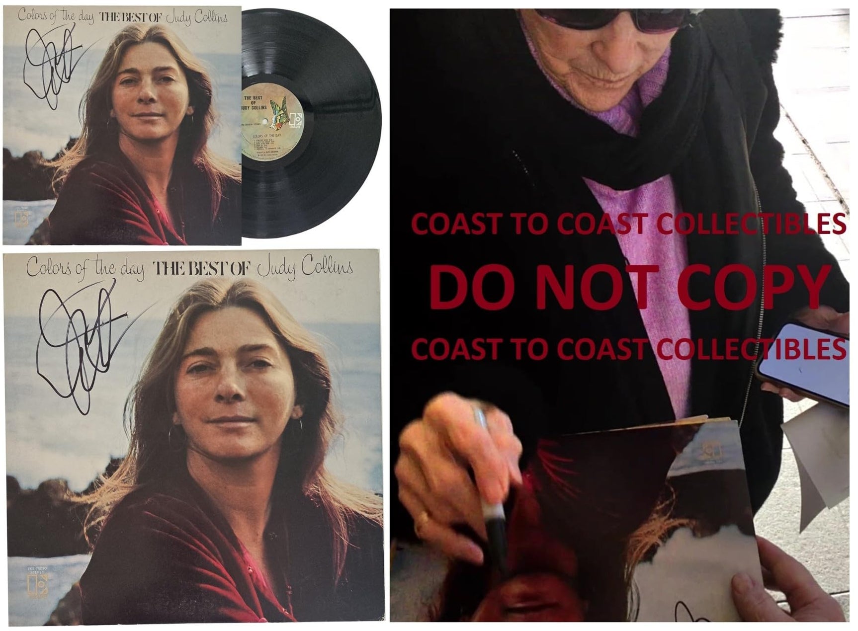 Judy Collins Signed Colors of the Day Album COA Proof Autographed Vinyl Record