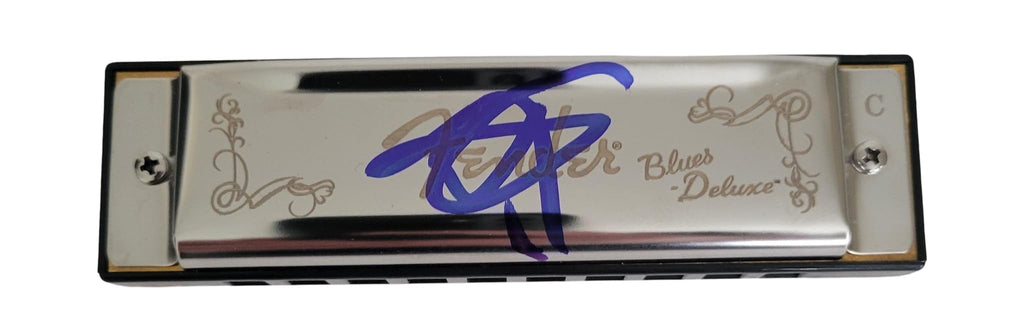 John Popper Blues Traveler Signed Fender Harmonica COA Exact Proof Autographed