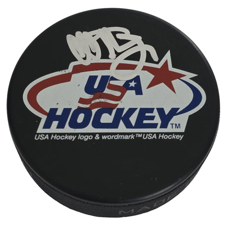 Al Michaels Signed USA Hockey Puck COA Proof Winter Olympics Gold Miracle on Ice
