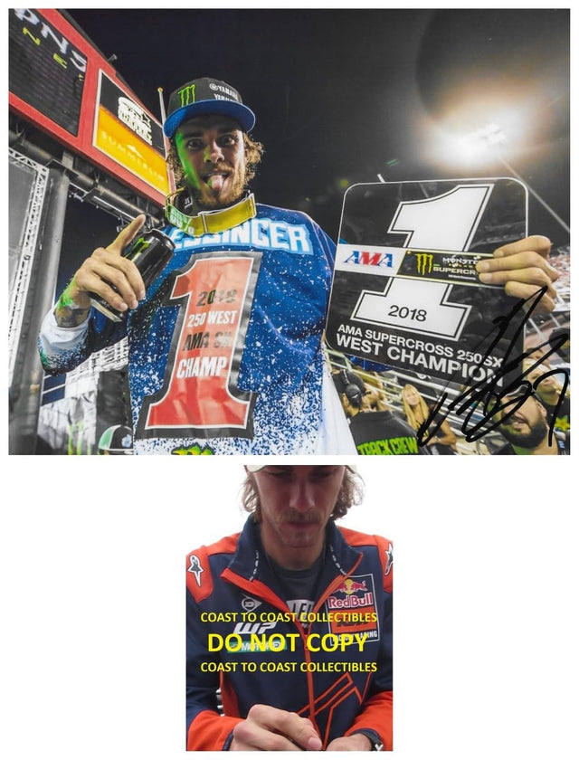 Aaron Plessinger Signed 8x10 Photo COA Proof Autographed Supercross Motocross Rider.