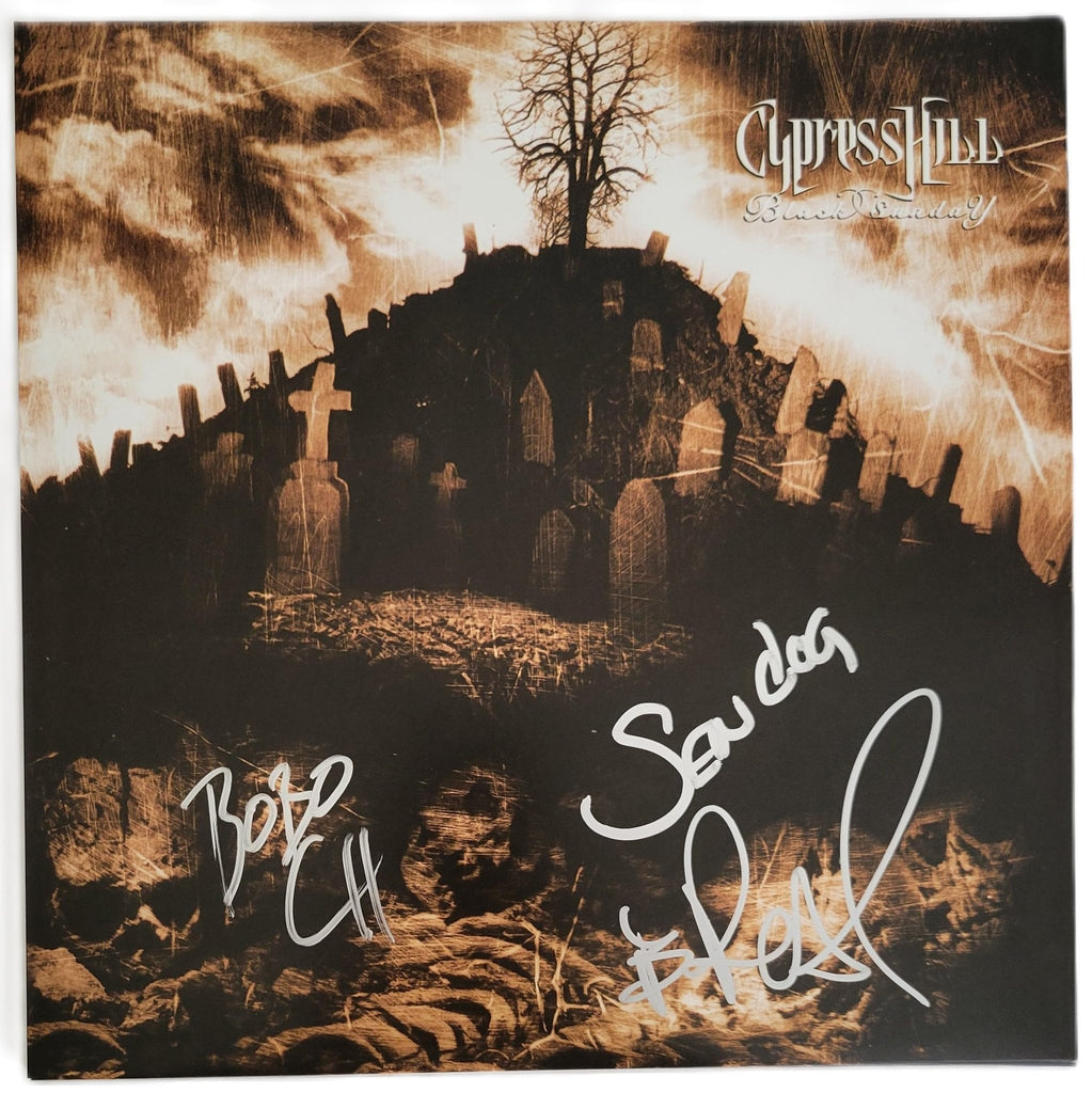 Cypress Hil Signed Black Sunday Album COA Autographed Vinyl Record Proof Sen Dog,B - Real,Eric Bobo