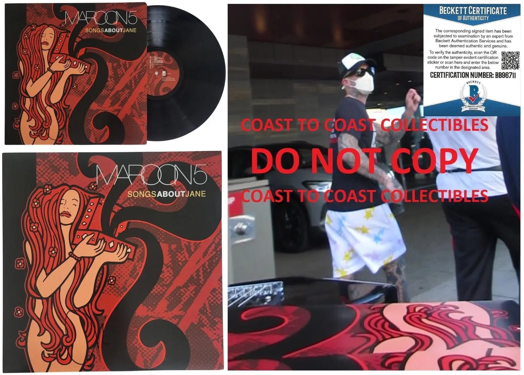 Adam Levine Signed Maroon 5 Songs About Jane Album Proof Beckett COA Autographed Vinyl Record