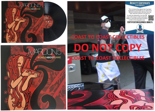 Adam Levine Signed Maroon 5 Songs About Jane Album Proof Beckett COA Autographed Vinyl Record