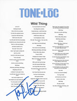 Tone Loc Signed Wild Thing Lyrics Sheet COA Exact Proof Autographed