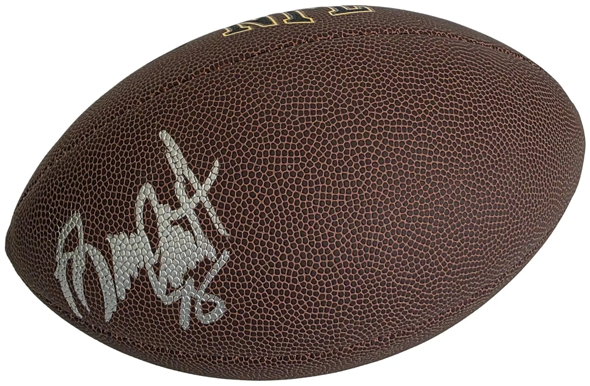 Bruce Smith Signed Football Proof COA Autographed Buffalo Bills Virginia Tech