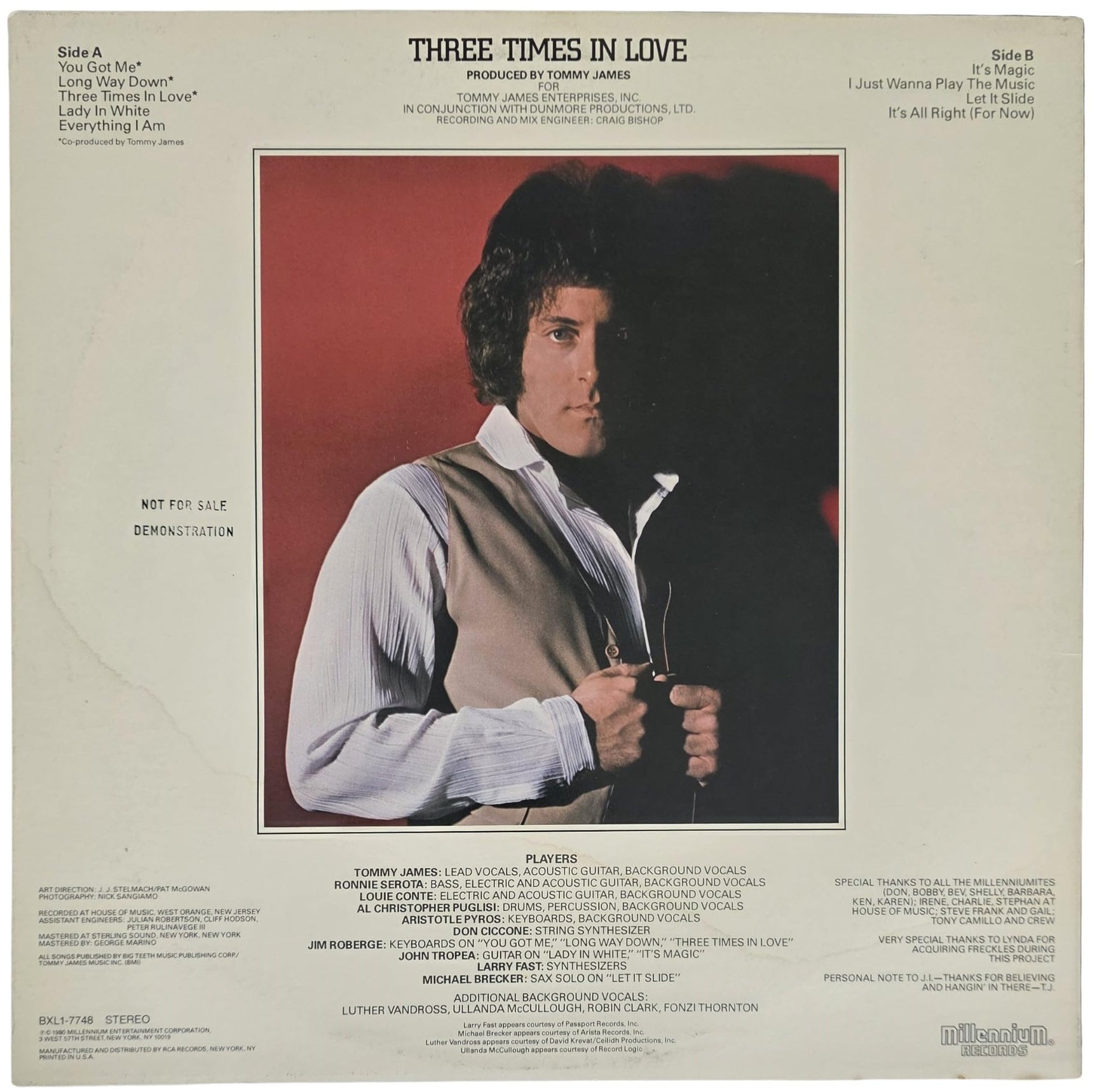 Tommy James Signed Three Times in Love Album COA Proof Autographed Vinyl Record