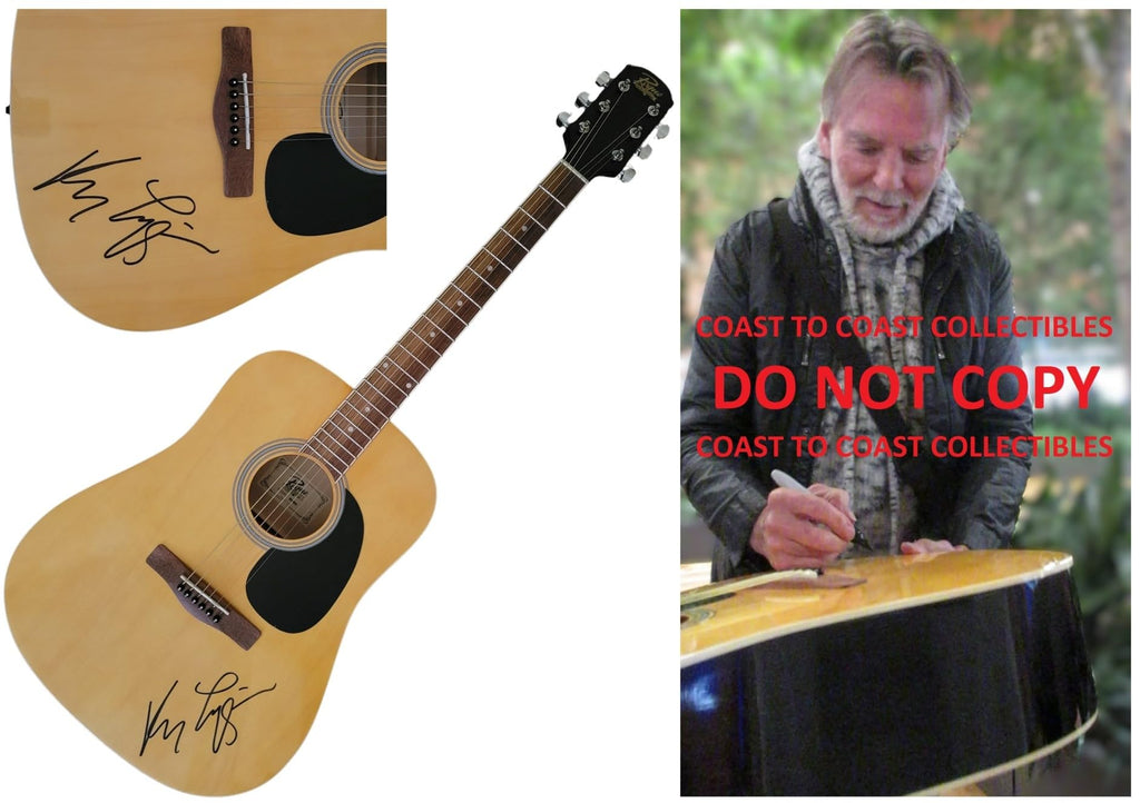 Kenny Loggins Signed Full Size Acoustic Guitar COA Exact Proof Autographed Top Gun Footloose