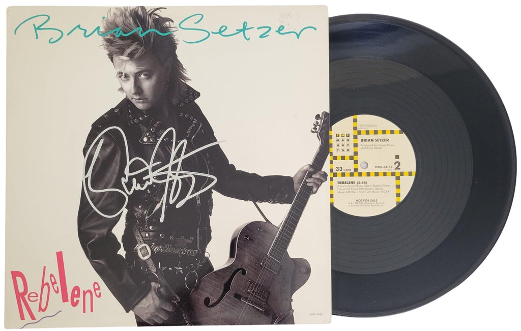 Brian Setzer Signed Rebelene Album Proof COA Autographed Vinyl Record Stray Cats