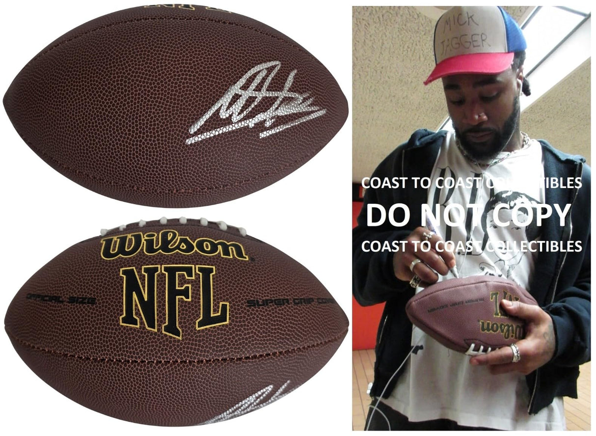 Miles Sanders Signed Football COA Proof Autographed Eagles Dallas Cowboys