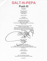 Salt Signed Salt - N - Pepa Push it Lyric Sheet COA Exact Proof Autographed