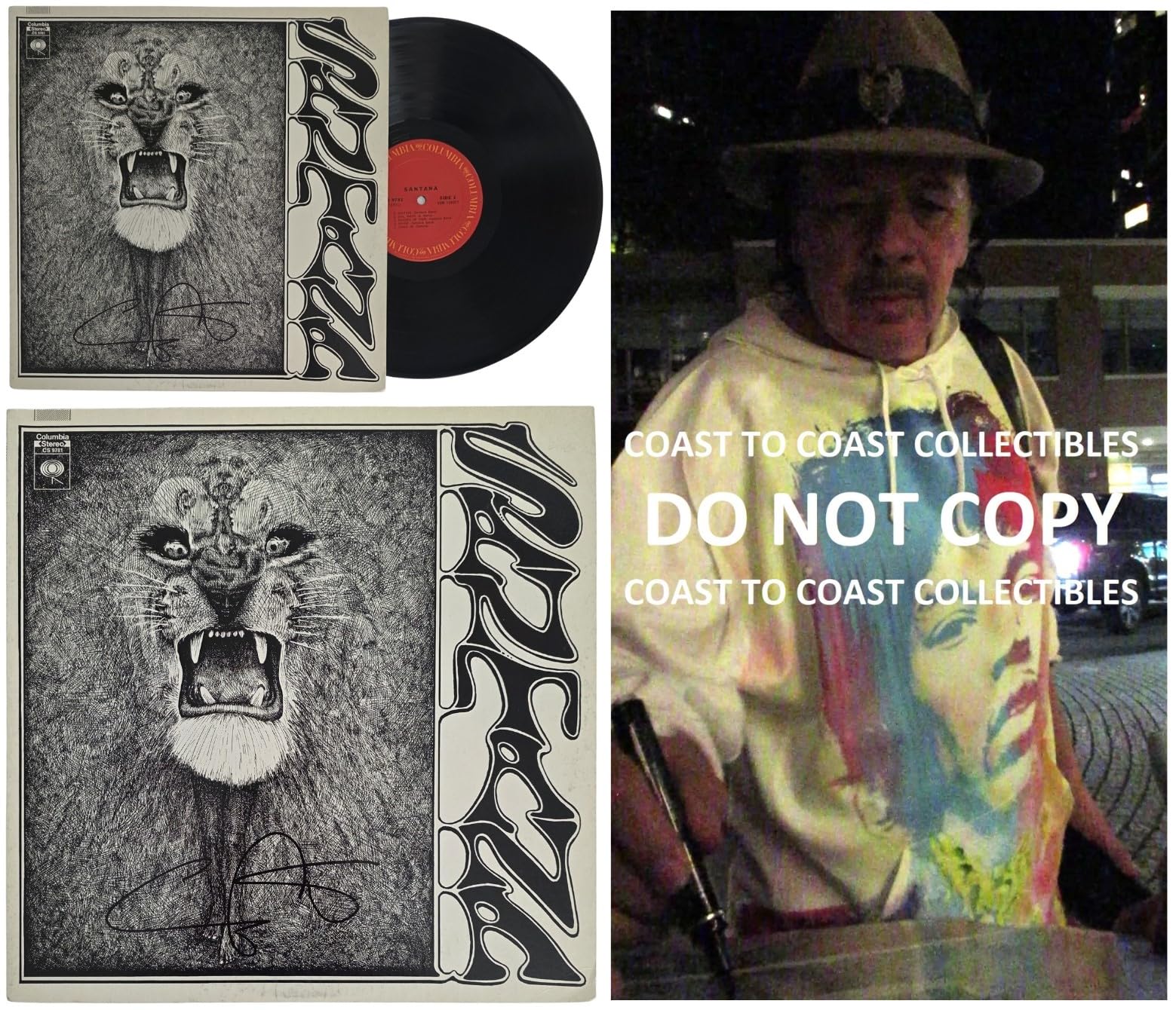 Carlos Santana Signed Santana Album COA Exact Proof Autographed Vinyl Record