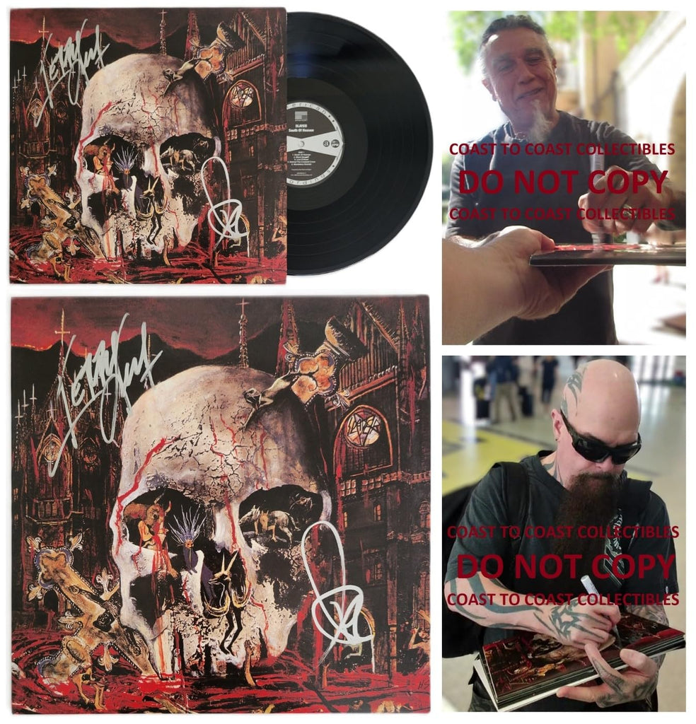 Tom Araya Kerry King Signed Slayer South of Heaven Album COA Exact Proof Autographed Vinyl Record