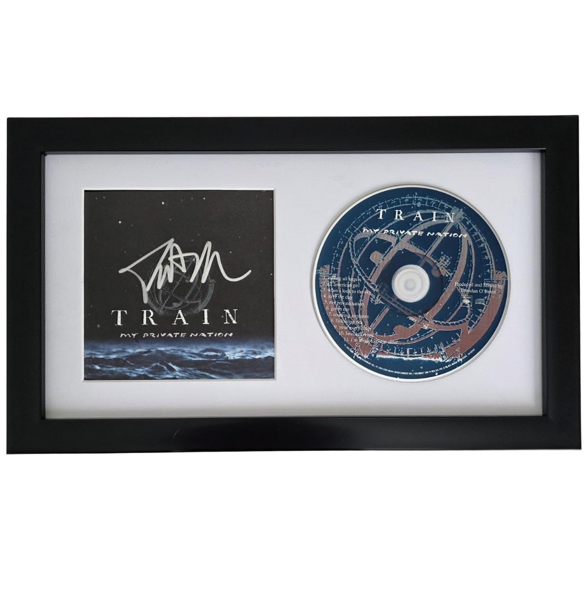 Patrick Monahan Signed Train My Private Nation CD COA Proof Autographed Framed CD STAR
