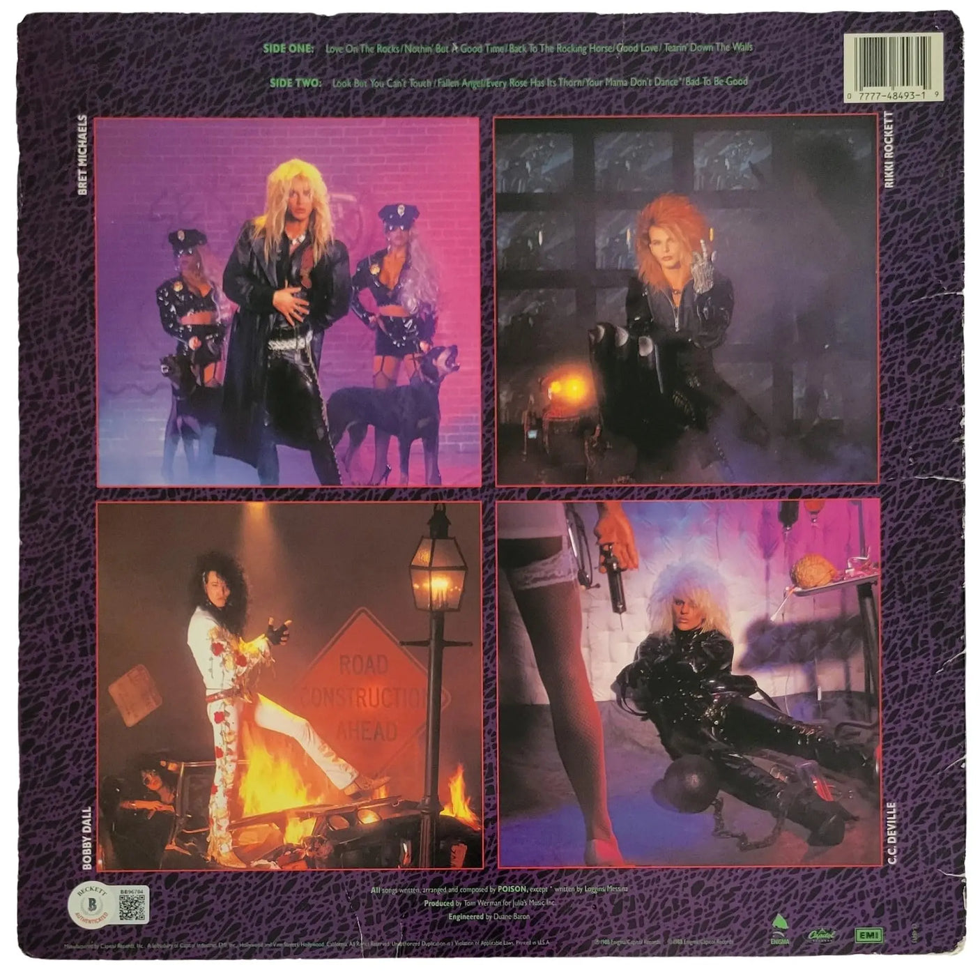 Bret Michaels Signed Poison Open Up and Say... Ahh! Album Vinyl Beckett COA Proof Autographed