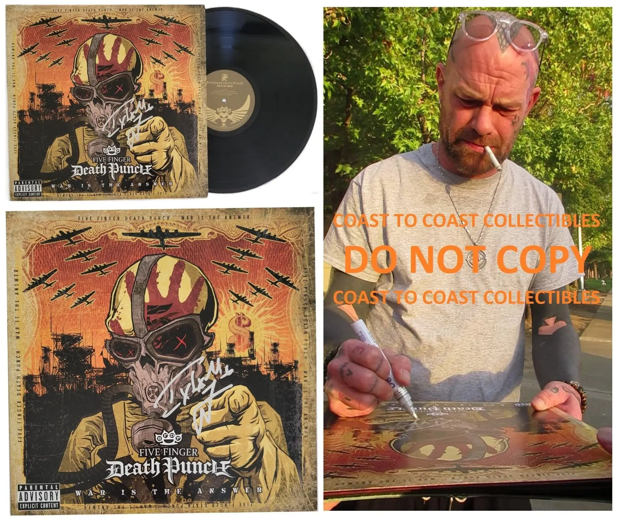 Ivan Moody Signed Five Finger Death Punch War is the Answer Album Proof Autographed Vinyl Record