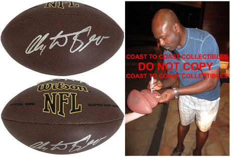 Christian Okoye Signed Football Proof Beckett COA Kansas City Chiefs Autographed