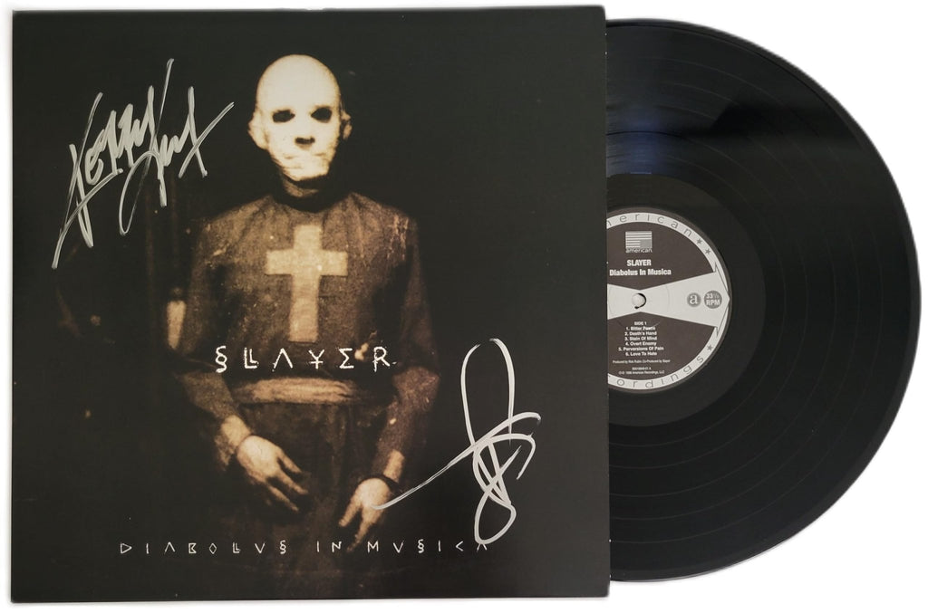 Tom Araya Kerry King Signed Slayer Diabolus in Musica Album COA Exact Proof Autographed Vinyl Record