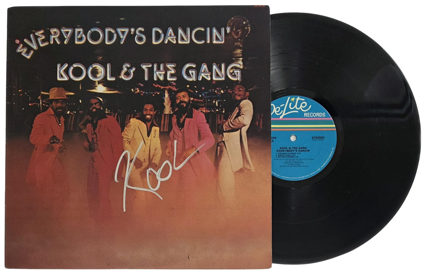 Robert Bell Signed Kool & the Gang Everybodys Dancin Album COA Proof Autographed Vinyl Record