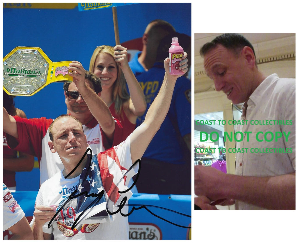 Joey Chestnut Signed 8x10 Photo Nathan Hot Dog World Champion Proof Autographed, Star