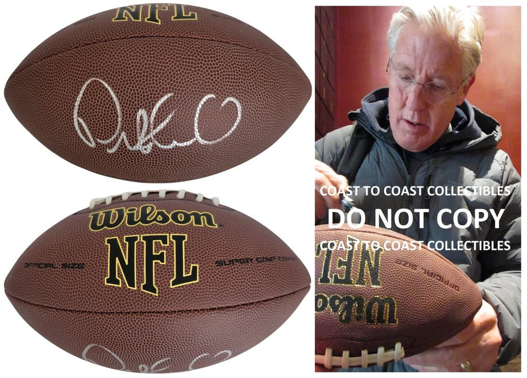 Pete Carroll Signed Football Proof COA Autographed Seattle Seahawks USC Trojans