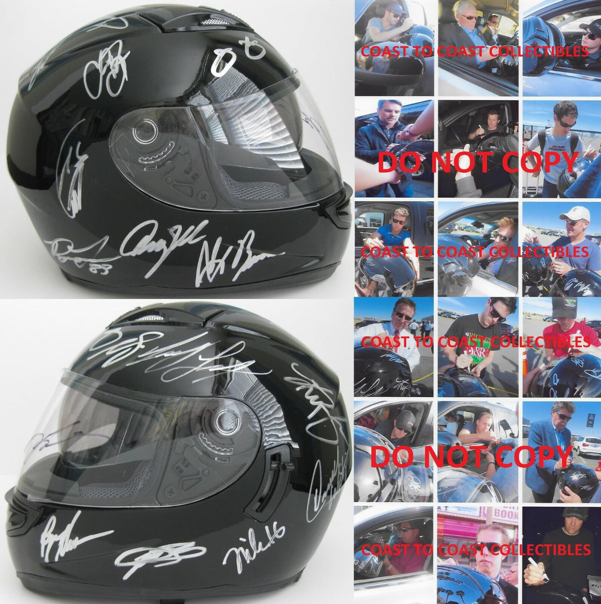 Jeff Gordan Jimmie Johnson plus lots more Signed Full Size Helmet COA Proof Autographed Nascar Drivers