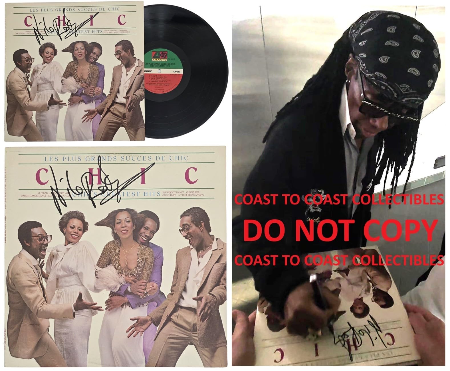 Nile Rodgers Signed Chic Greatest Hits Album COA Exact Proof Autographed Vinyl Record