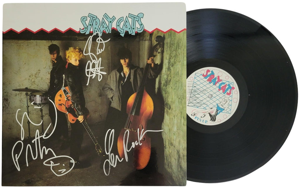 Brian Setzer Lee Rocker Slim Jim Signed Stray Cats Album Proof COA Autographed Vinyl Record