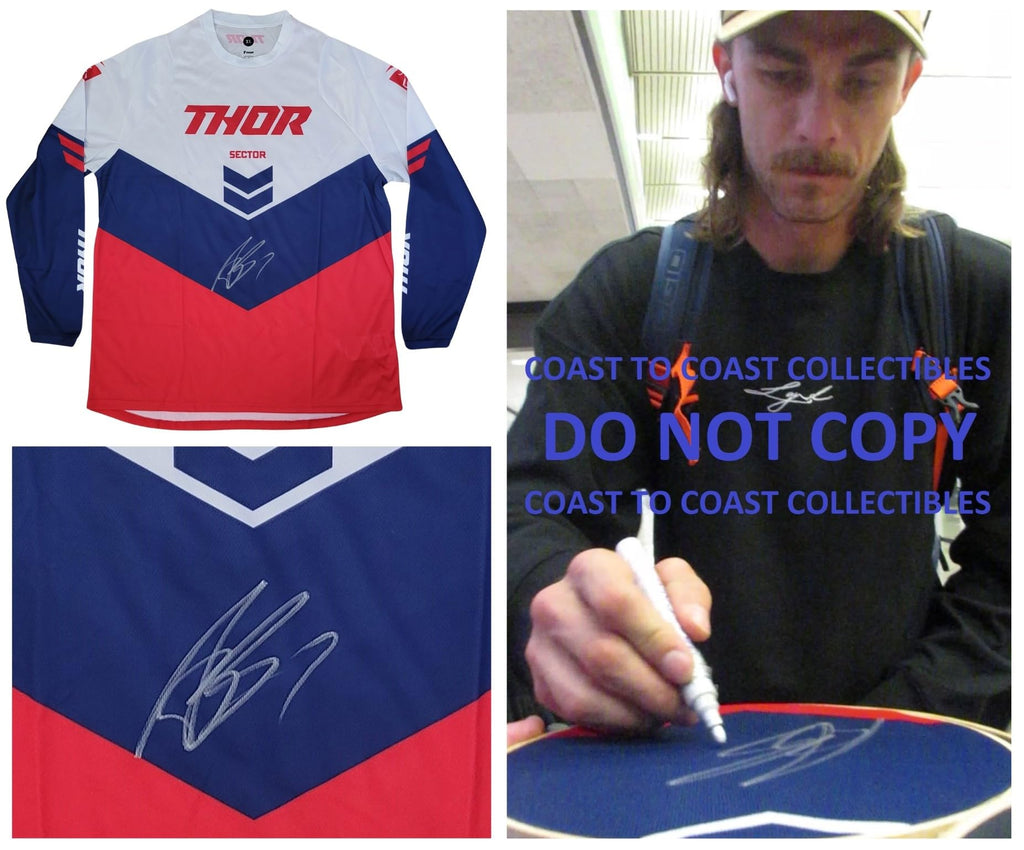Aaron Plessinger Signed Thor Jersey COA Proof Autographed Supercross Motocross