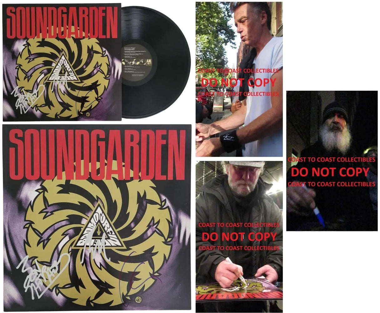 Kim Thayil Ben Shepherd Matt Cameron Signed Soundgarden Badmotorfinger Album COA Proof Autographed Vinyl Record