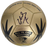David Villa Signed Gold Soccer Ball Proof COA Autographed New York City Spain