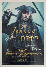 Johnny Depp Signed Pirates of the Caribbean 12x18 Photo COA Proof Autographed Jerry Bruckheimer