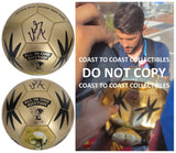 David Villa Signed Gold Soccer Ball Proof COA Autographed New York City Spain