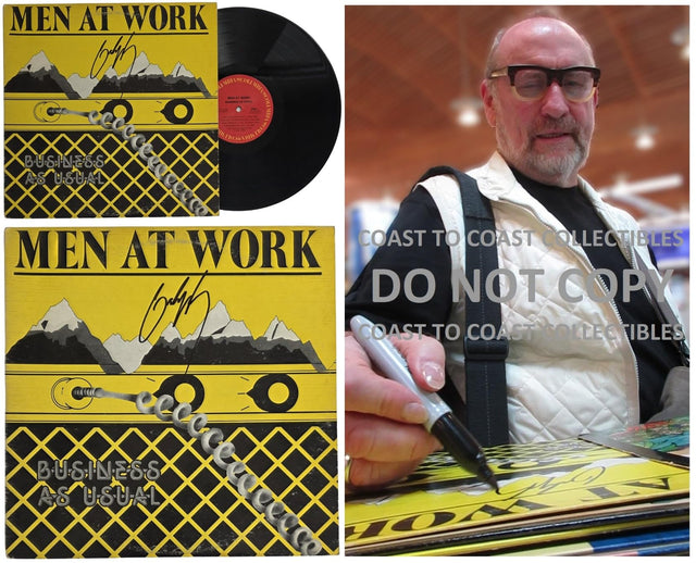 Colin Hay Signed Men At Work Business as Usual Album COA Proof Autographed Vinyl Record