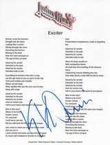 KK Downing Signed Judas Exciter Lyrics Sheet COA Exact Proof Autographed Judas Priest
