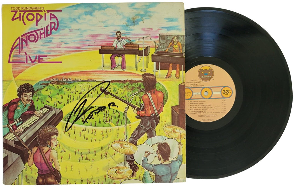 Todd Rundgren Signed Utopia Another Live Album Vinyl Record Proof Autographed