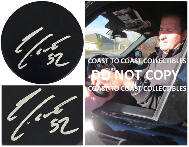 Adam Foote Signed Hockey Puck Proof Autographed Blue Jackets Colorado Avalanche