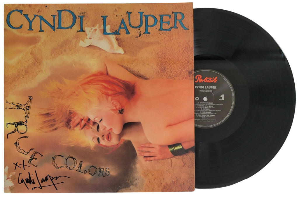 Cyndi Lauper Signed True Colors Album COA Proof Autographed Vinyl Record