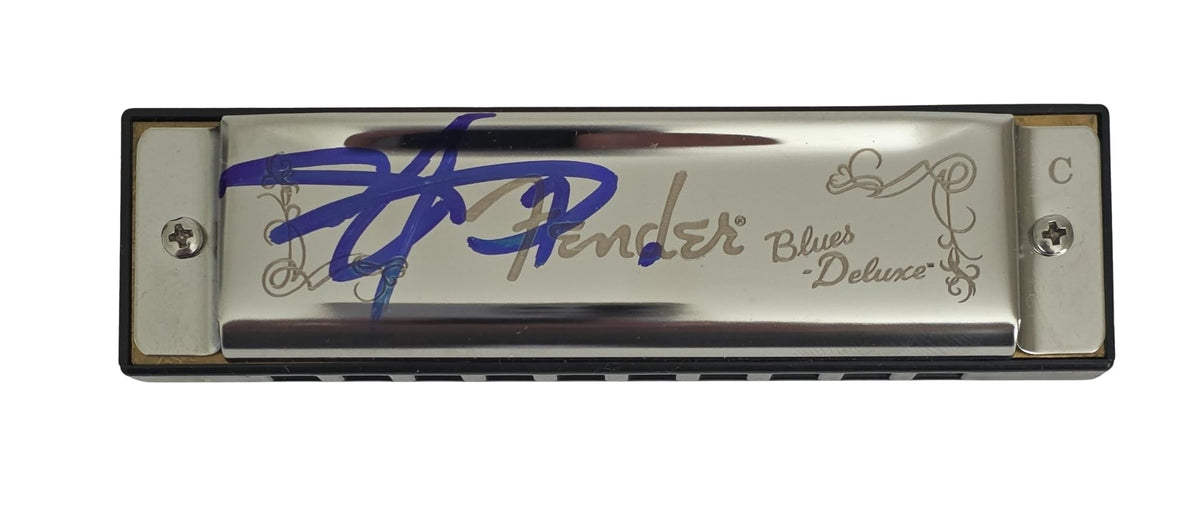 John Popper Blues Traveler Signed Fender Harmonica COA Exact Proof Autographed