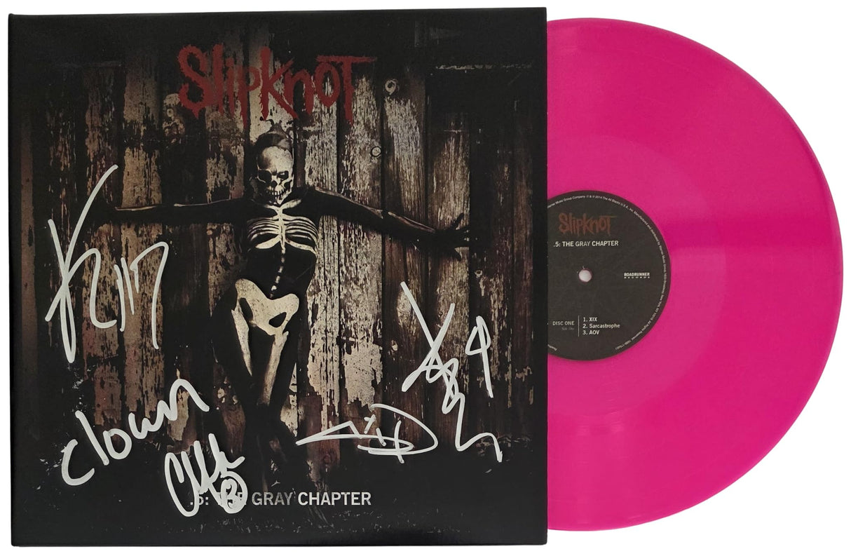 Slipknot Metal Band Signed 5 The Gray Chapter Album COA Exact Proof Autographed Vinyl Record