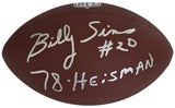 Billy Sims Signed Football Proof COA Autographed Detroit Lions Oklahoma Sooners Heisman