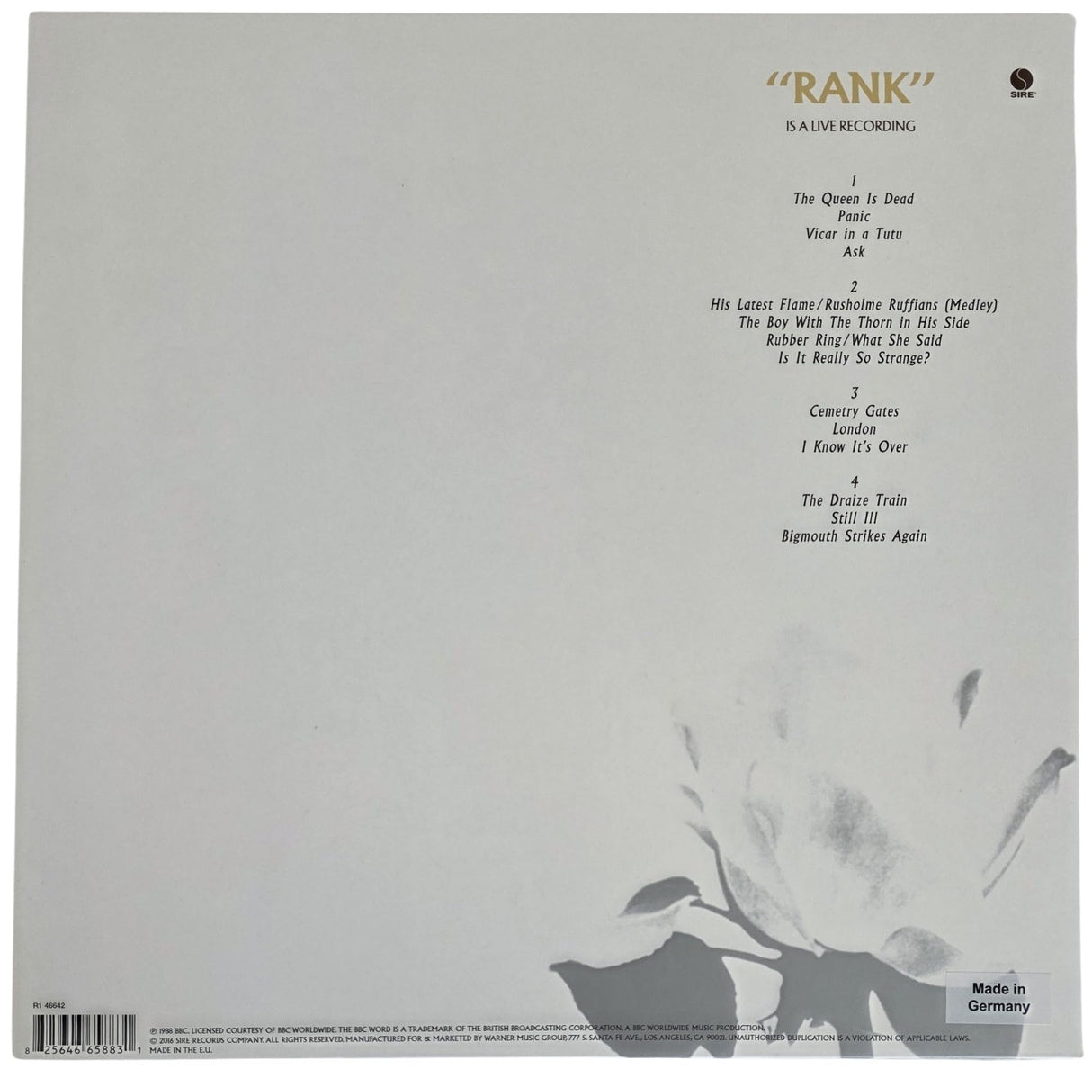 Johnny Marr Signed The Smiths Rank Album COA Proof Autographed Vinyl Record