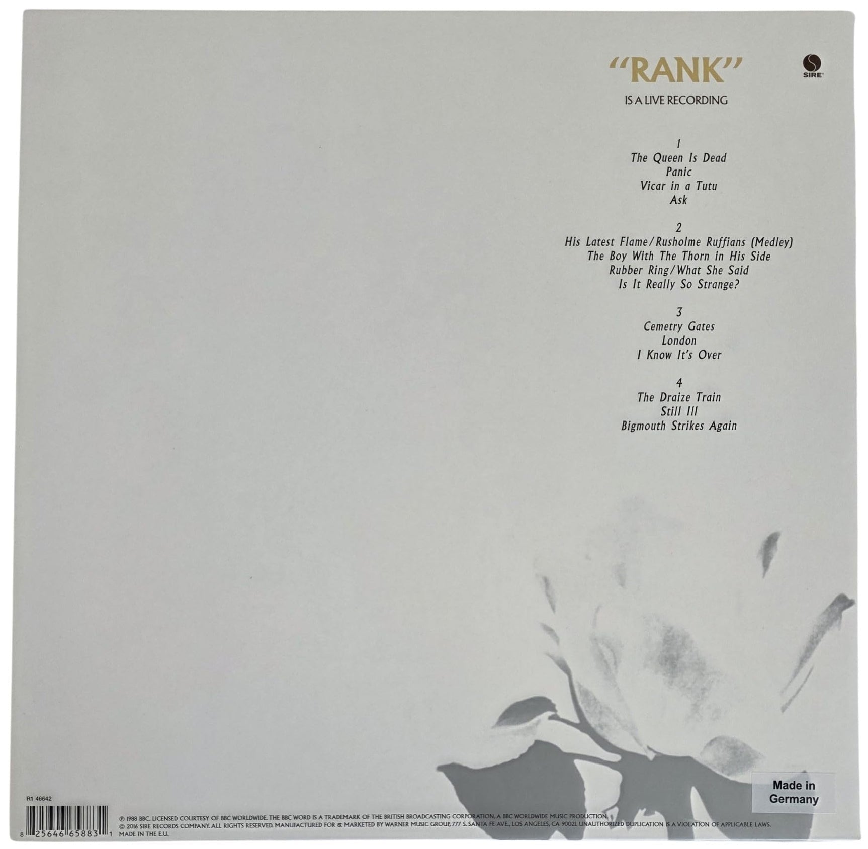 Johnny Marr Signed The Smiths Rank Album COA Proof Autographed Vinyl Record