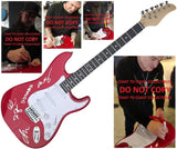 Disturbed Band Signed Full Size Red Electric Guitar COA Exact Proof Autographed