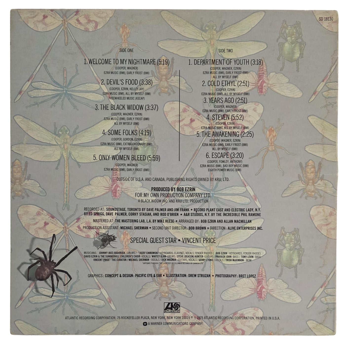 Alice Cooper Signed Welcome to My Nightmare Album COA Proof Autographed Vinyl Record