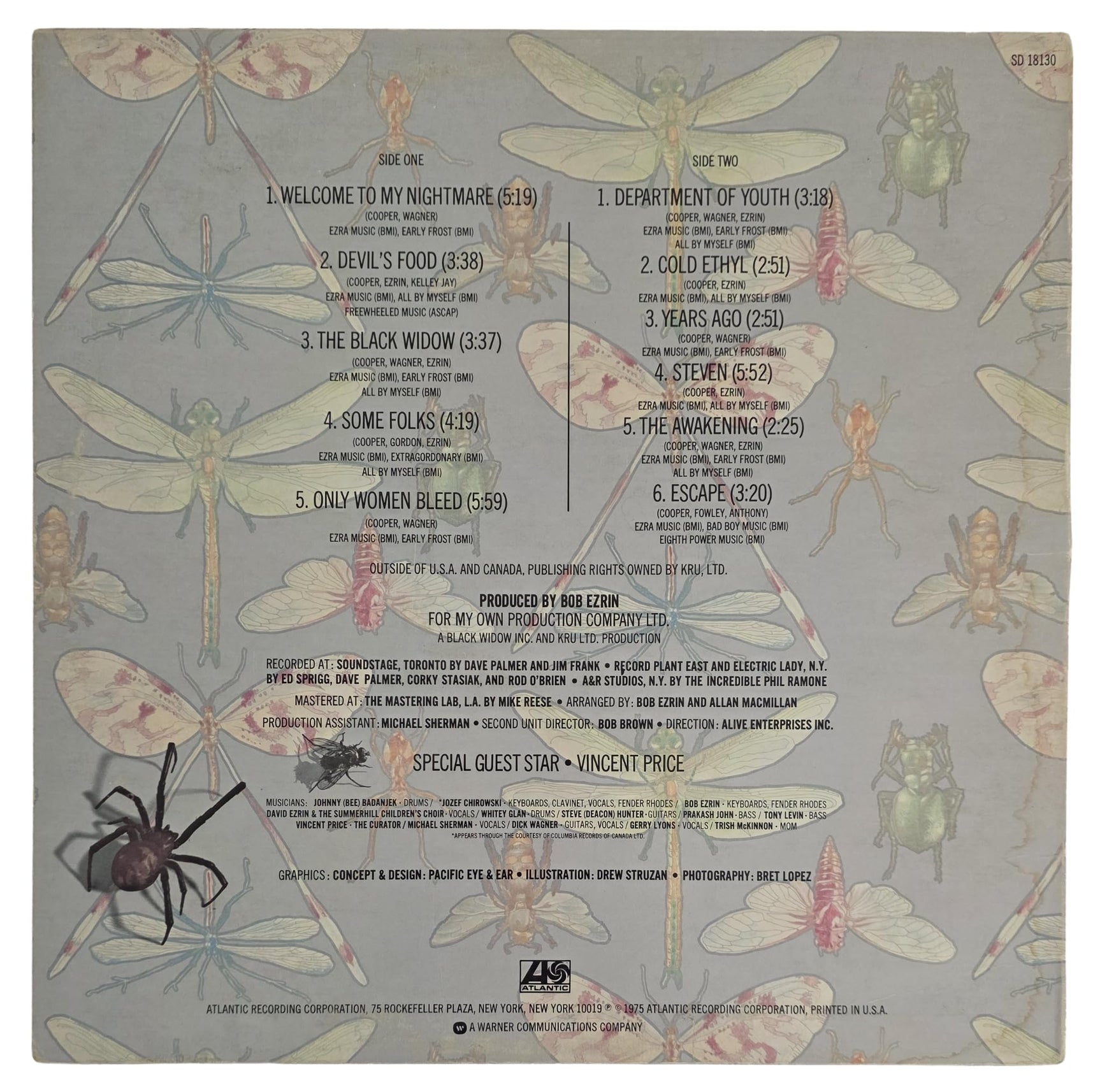 Alice Cooper Signed Welcome to My Nightmare Album COA Proof Autographed Vinyl Record