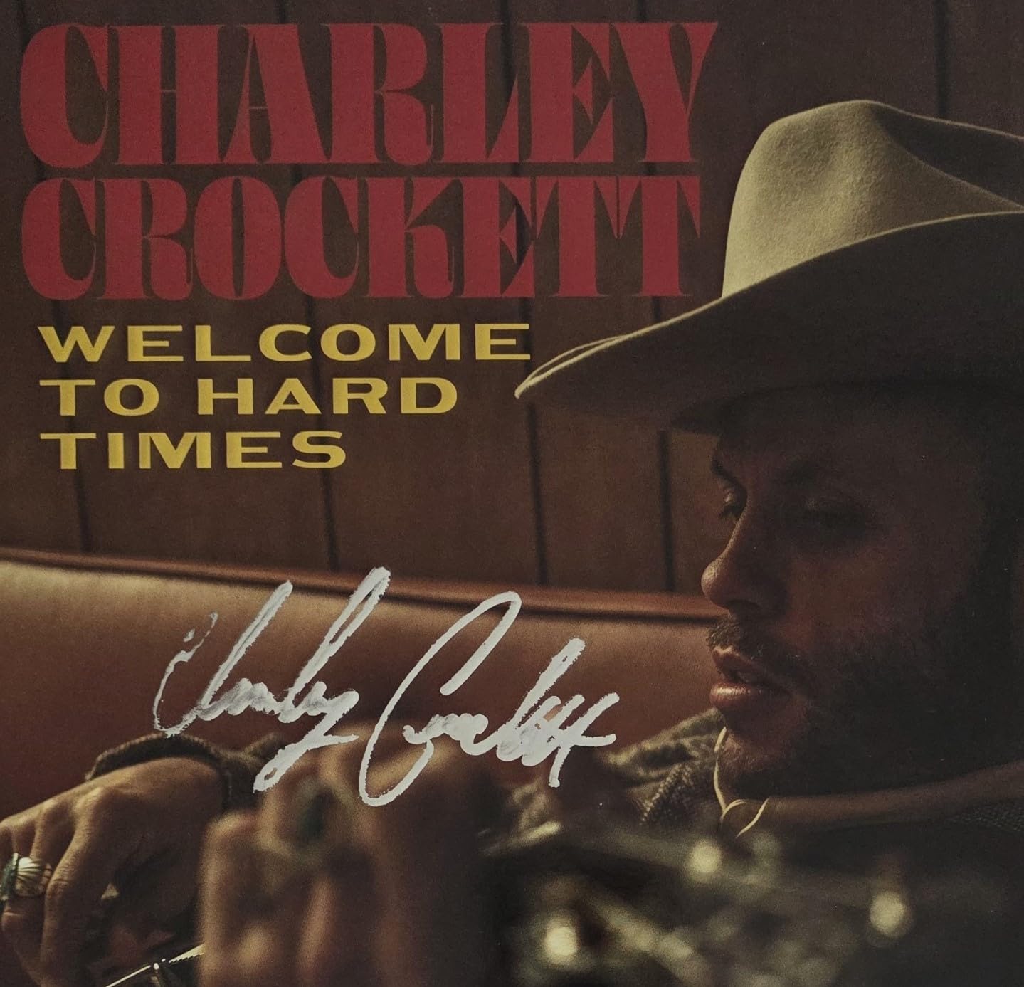 Charley Crockett Signed Welcome to Hard Times Album COA Proof Autographed Vinyl Record