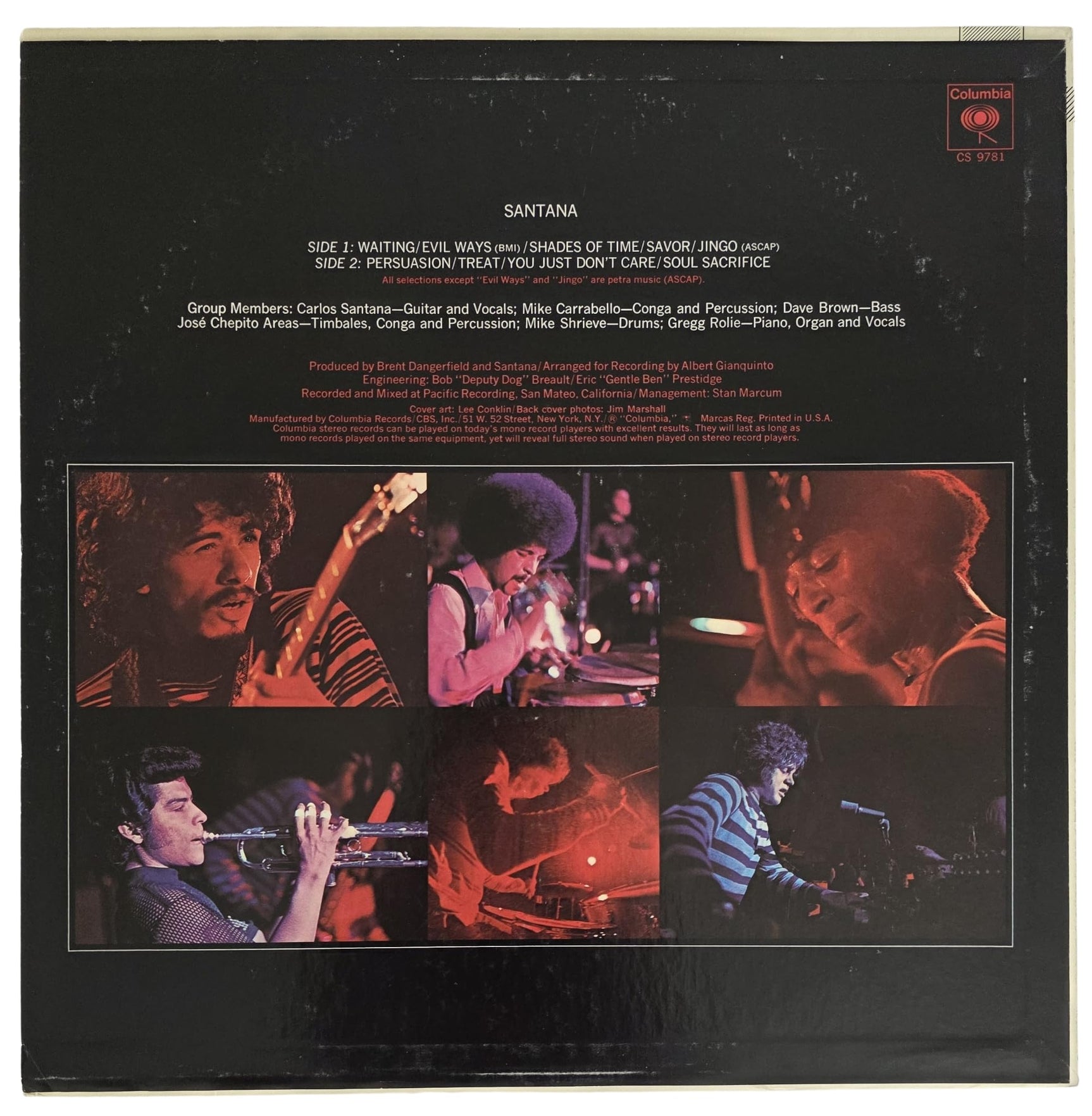 Carlos Santana Signed Santana Album COA Exact Proof Autographed Vinyl Record