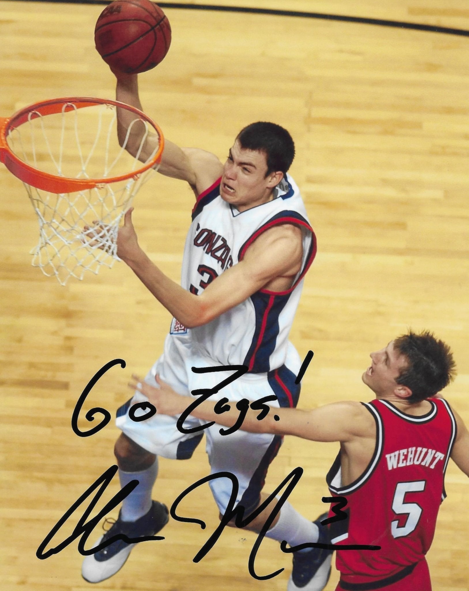 Adam Morrison Signed 8x10 Photo COA Proof Autographed,Gonzaga Bulldogs basketball