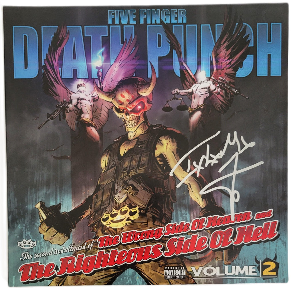 Ivan Moody Signed Five Finger Death Punch The Wrong Side of Heaven and Righteous Side of Hell Volume 2 Album Proof Autographed Vinyl Record